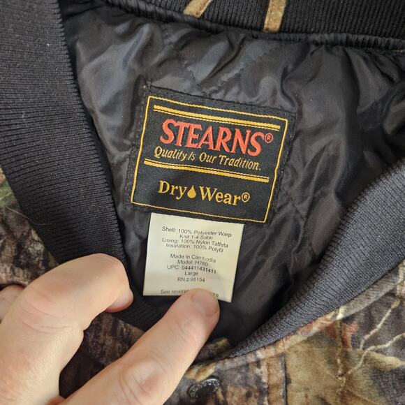 Stearns Dry Wear Jacket Mens LARGE Camo Mossy Oak H780 Insulated Hunting - Picture 3 of 12
